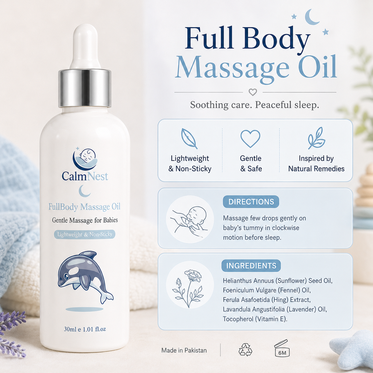 CALMNEST BABY MASSAGE OIL BY REVIVAL